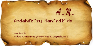 Andaházy Manfréda névjegykártya